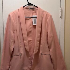 JustFab Pink Open-Front Blazer Jacket